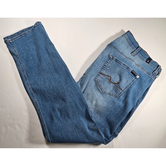 7 for all mankind Men's Sz 46 The Straight DXL Pacific Blue Jeans - Picture 14 of 14